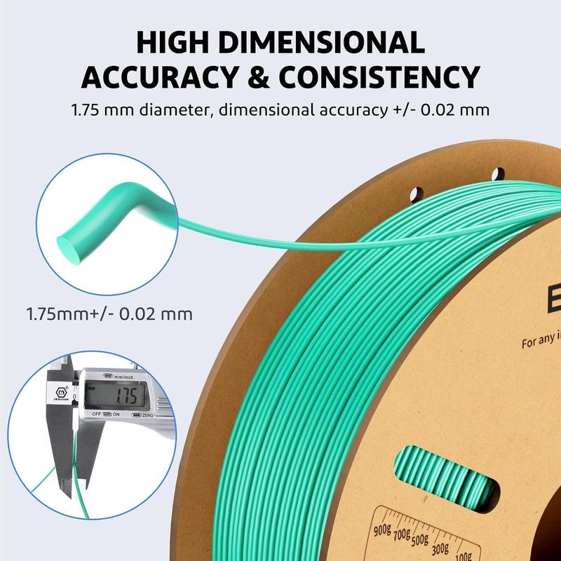 ELEGOO خيوط PLA Plus 1.75 مم أسود وأبيض 2 كجم، PLA+ أقوى وأصلب خيوط طابعة ثلاثية الأبعاد بدقة أبعاد +/- 0.02 مم، عبوة مزدوجة 1 كجم (2.2 رطل) تناسب معظم طابعات FDM ثلاثية الأبعاد - Image 3